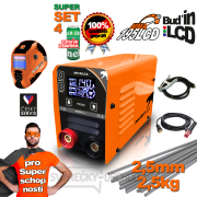 PANTERMAX MMA195LCD Inverter MMA/TIG Schweißer Kabel 1.5m Haubenbürste Elektroden 2.5kg gallery main image